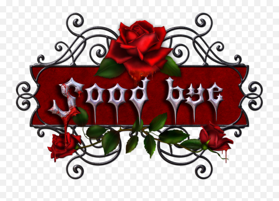 Goodbye Clipart Bye - Word Bye With Flowers Transparent Gothic Welcome Emoji,Goodbye Clipart