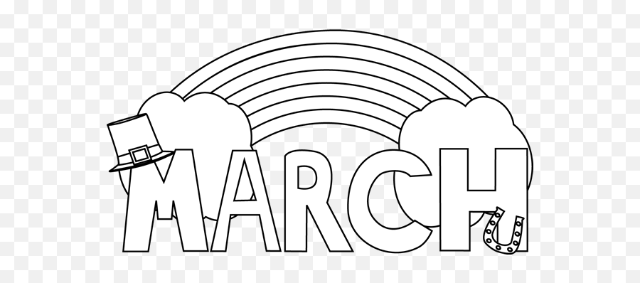 Free Month March Cliparts Download - March Clipart Black And White Emoji,March Clipart