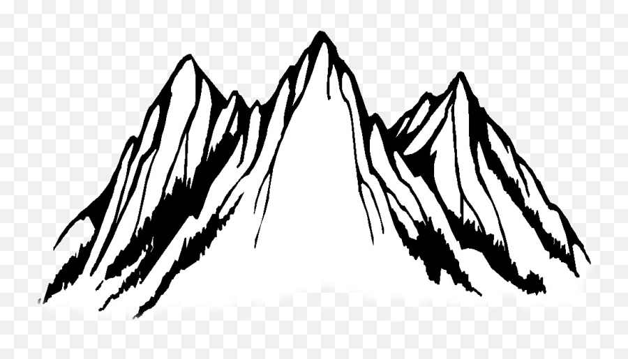 Clip Art Black And White Mountain Hd Png Download - Clipart Black And White Mountain Emoji,Mountain Clipart Png