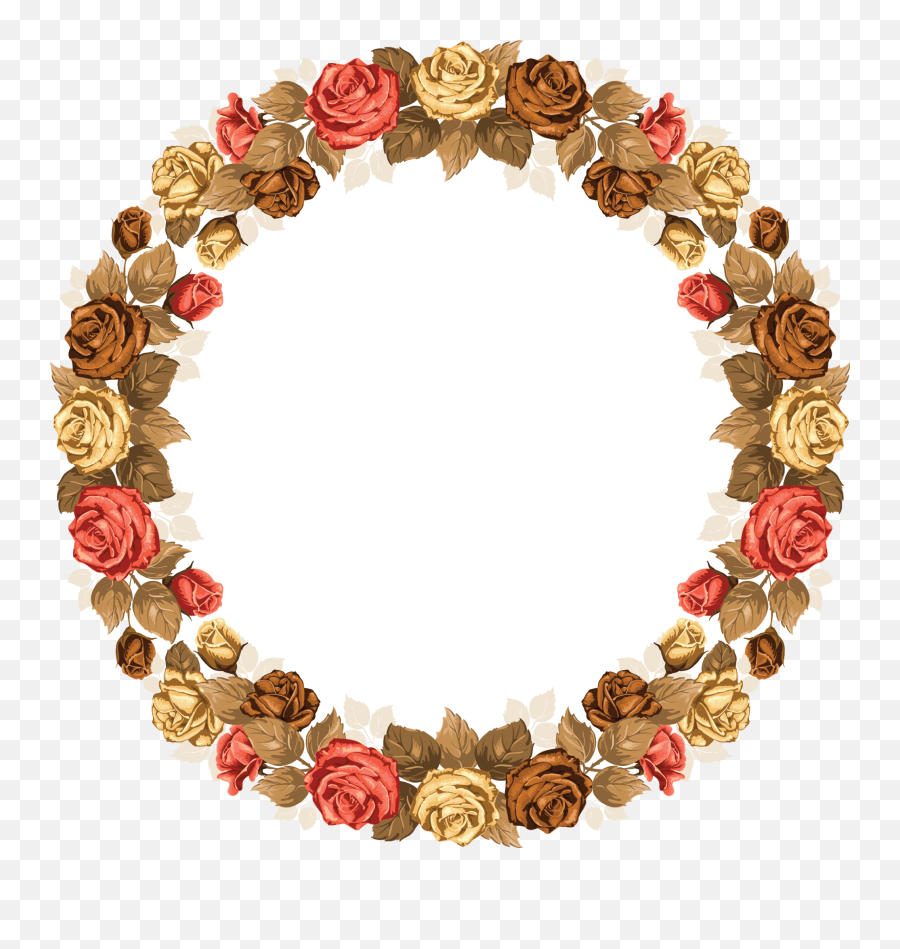 Download Hd Vintage Roses Frame - Vector Graphics Emoji,Vintage Roses Png