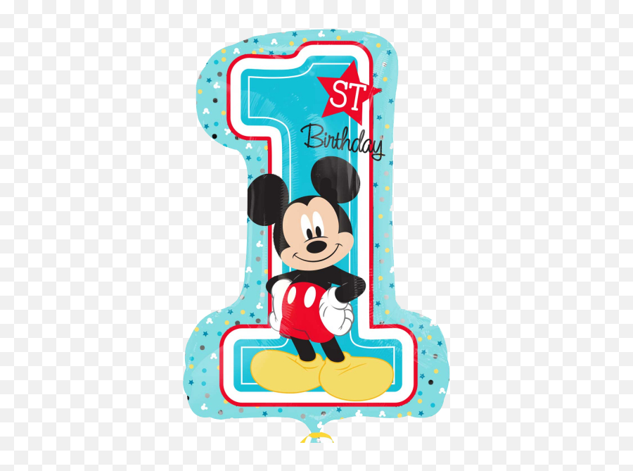 Download Mickey Mouse 1st Birthday Party Supplies Party Emoji,1st Birthday Clipart