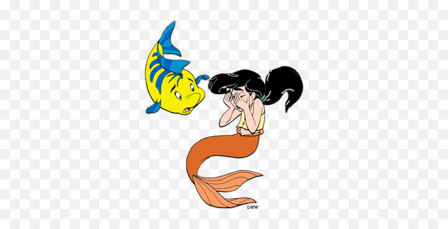 Mermaid Tail Clipart Little Mermaid - Little Mermaid 2 Flounder And Melody Emoji,Mermaid Tail Clipart