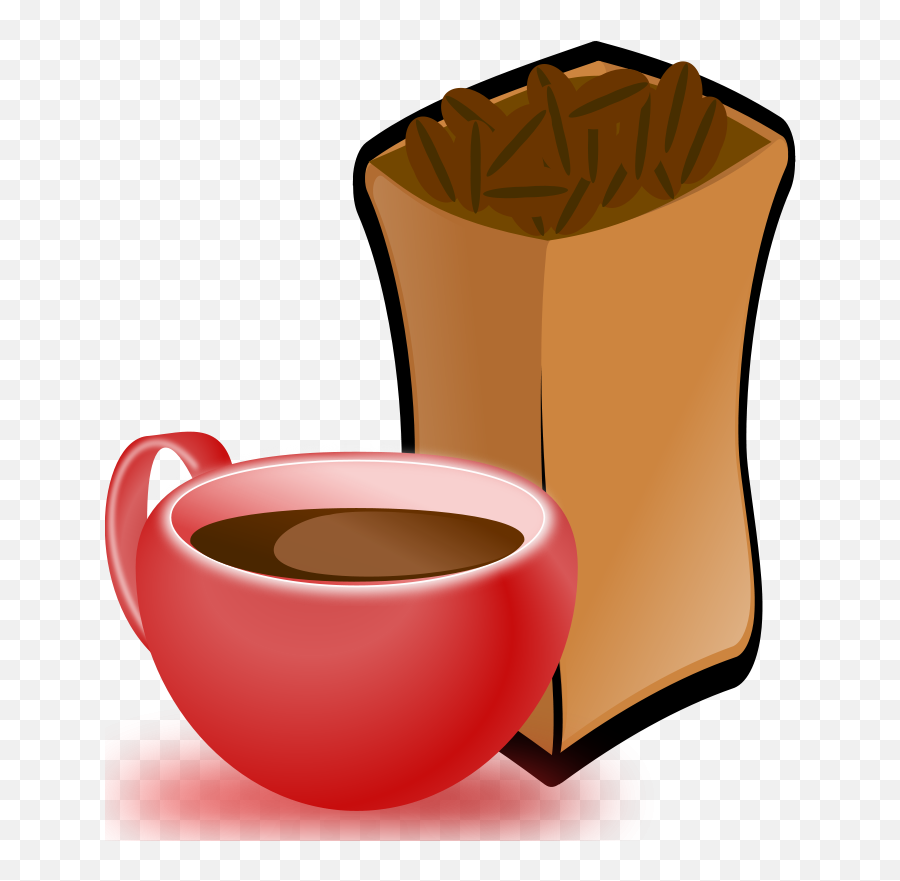 Free Clip Art Cup Of Coffee With Sack Of Coffee Beans By Emoji,Sack Clipart