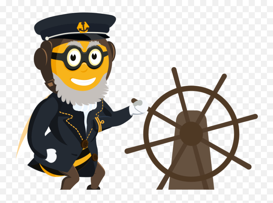 Bee Captain - Ship Steering Wheel Black And White Full Emoji,Steering Wheel Clipart