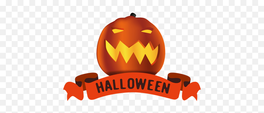 Pumpkin Halloween Ribbon - Transparent Png U0026 Svg Vector File Halloween Png Emoji,Halloween Png