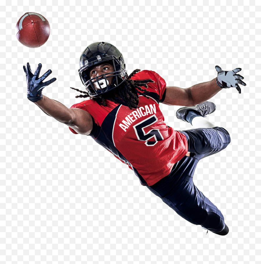 American Football Player Catching A - Transparent Image Of Football Players Emoji,Football Png