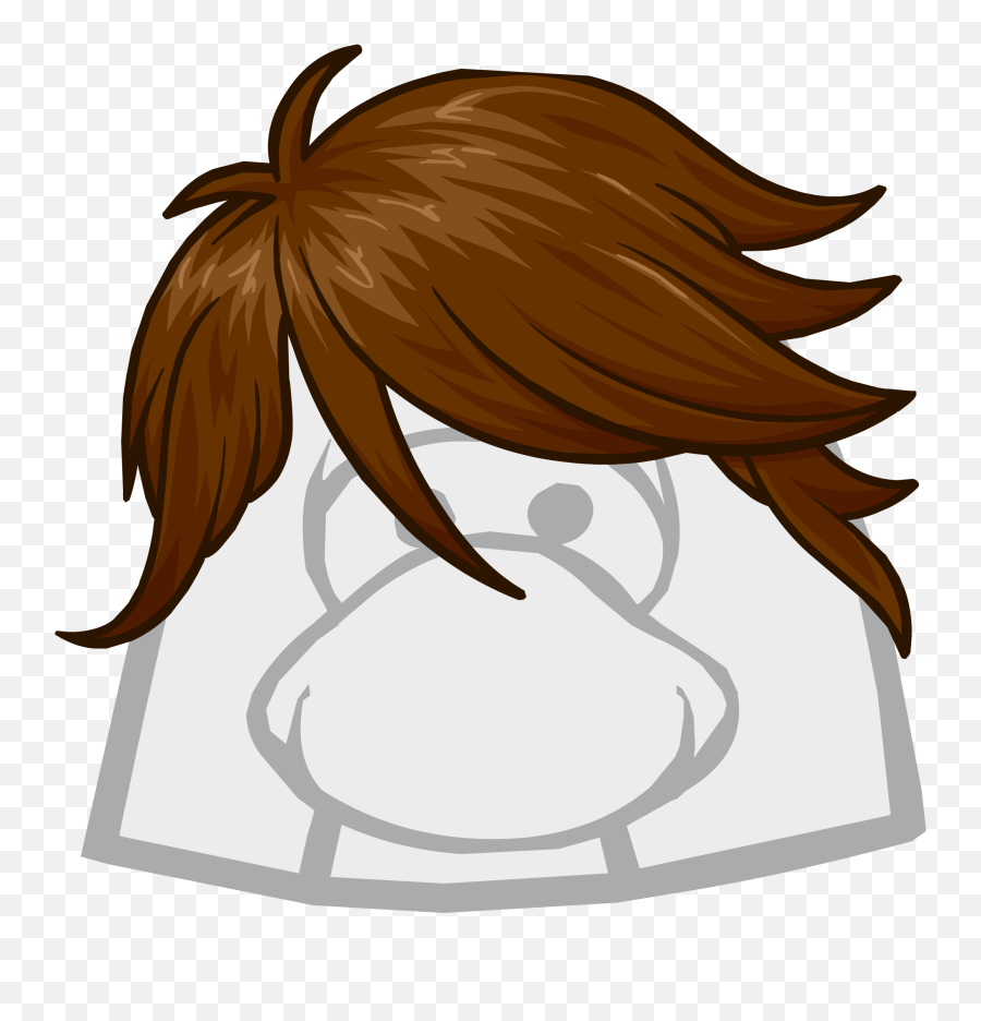 Anime Hair Png - The Side Swept Club Penguin With Hair Club Penguin Hair Emoji,Anime Hair Transparent