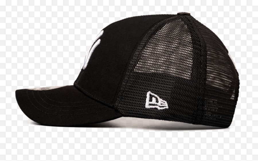 New York Yankees Mlb League Essential Trucker Black 9fifty Cap - Vans Emoji,Mlb Logo Hat