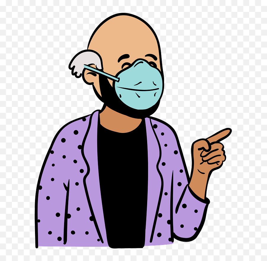 Man In Purple Jacket Wearing Face Mask Clipart Free - Mask In Man Clipart Emoji,Transparent Face Mask