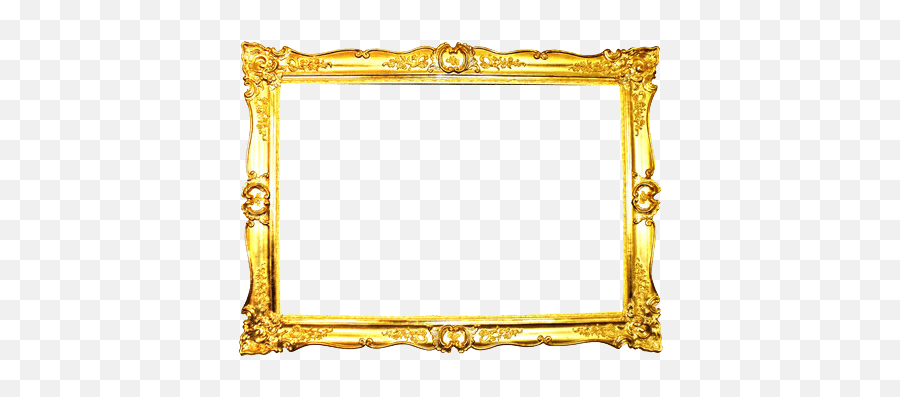 Gold Frame Transparent - Transparent Background Gold Picture Frame Png Emoji,Frame Transparent Background