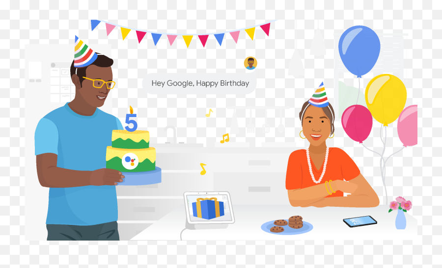 Happy 5th Birthday Google Assistant Emoji,Birthday Transparent