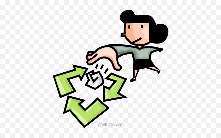 Woman Recycling Paper Royalty Free - Cartoon Woman Recycle Png Emoji,Recycle Clipart