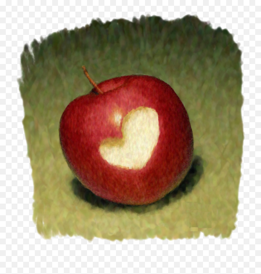 Bitten A Heart - Shaped Apple Apple 1255x1264 Png Emoji,Bitten Apple Png