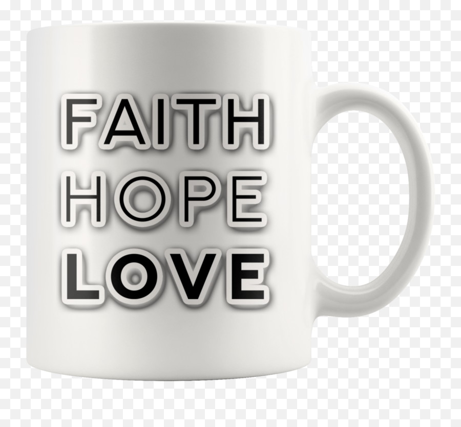 Download White Faith Hope Love Coffee Mug - Mug Png Image Emoji,White Mug Png
