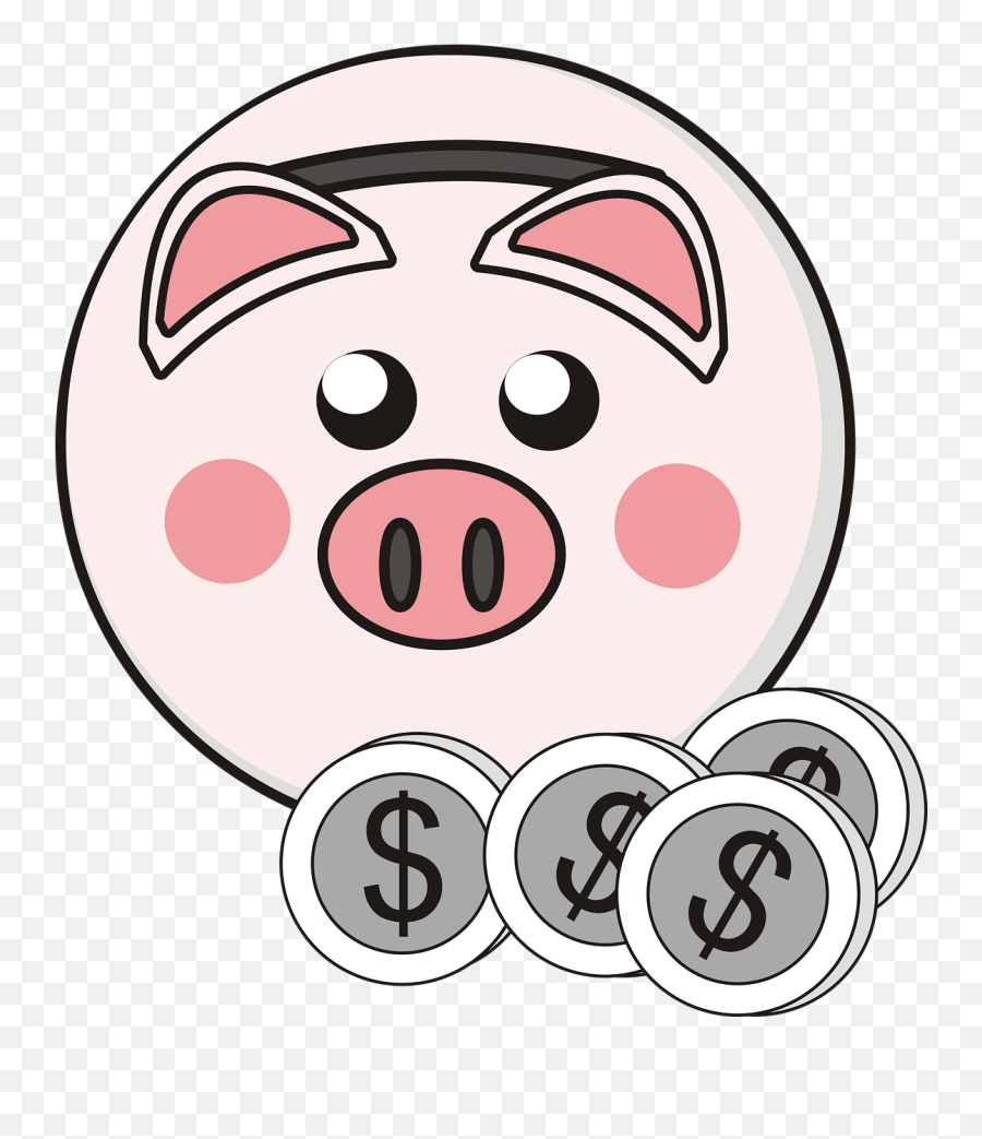 Piggy Bank 4 Coins Clipart Transparent - Hospital Santo Tomas De Limache Emoji,Coins Clipart