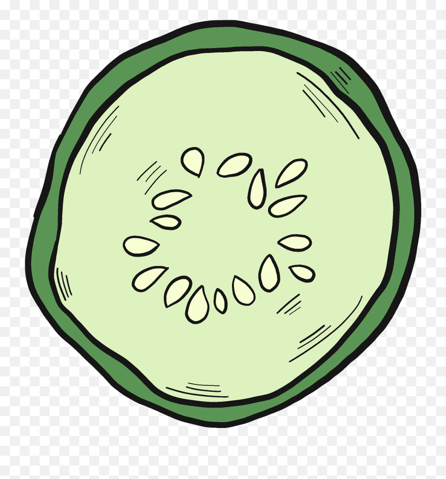 Cucumber Slice Clipart - Sliced Cucumber Clipart Png Emoji,Cucumber Clipart