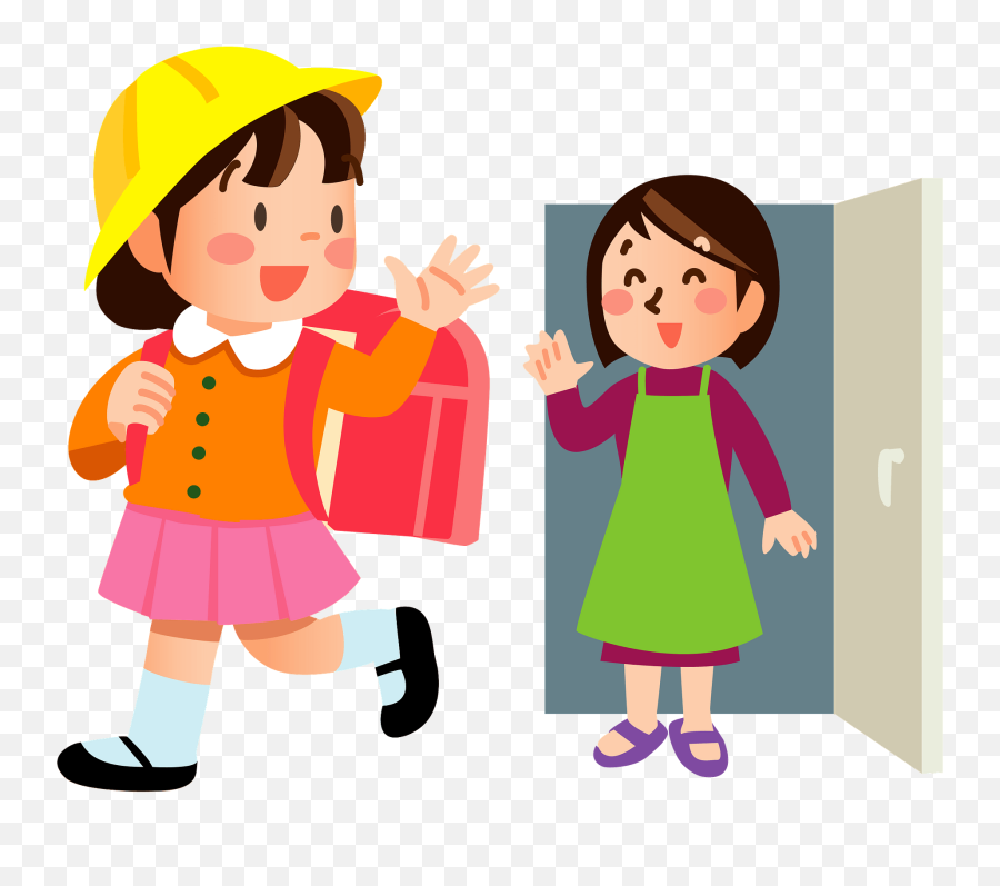 Mother And Daughter Are Saying Goodbye Clipart Free - Saying Goodbye To Mother Clipart Emoji,Mom Clipart