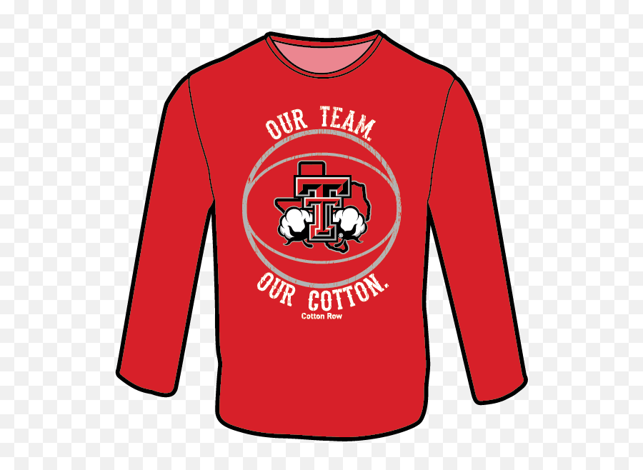 Our Team Our Cotton Basketball In Red - Long Sleeve Small Emoji,Red Raiders Logo