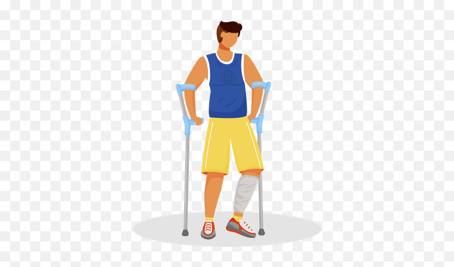 Best Premium Man With Crutches Illustration Download In Png Emoji,Crutch Clipart
