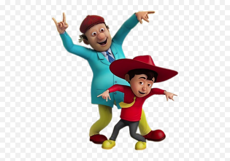 Check Out This Transparent Chacha And Bhatija Dancing Png Image - Fictional Character Emoji,Cartoon Png