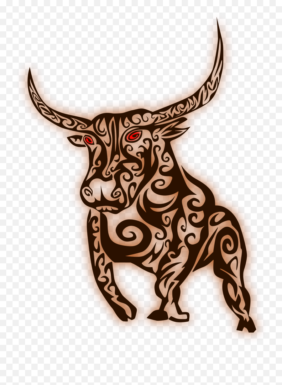 Christmas Clipart - Tribal Bull Silhouette Emoji,Bull Clipart
