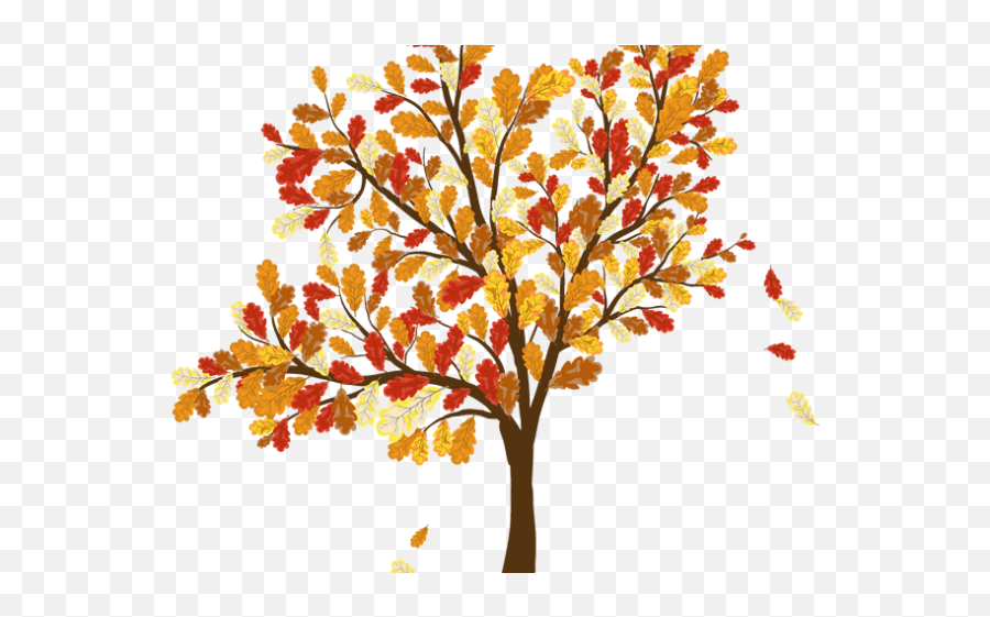 Clip Art Fall Season Png Image With No - Tree With Falling Leaves Clip Art Emoji,Fall Leaves Clipart