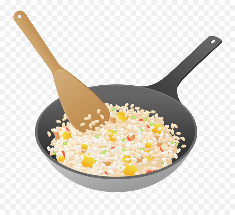 Fried Rice Cooking Clipart - Cooking Fried Rice Clipart Emoji,Rice Clipart