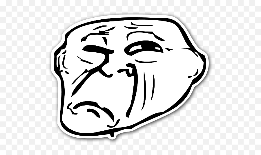 Download Memes Unhappy Troll Sticker - Sad Trollface Png Transparent Sad Troll Face Png Emoji,Troll Face Transparent