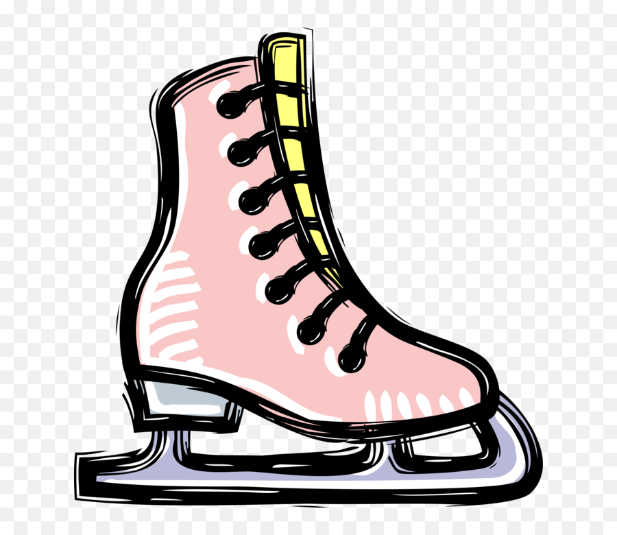 Figure Skates Royalty Free Vector Clip - Simple Ice Skates Clipart Emoji,Ice Skating Clipart