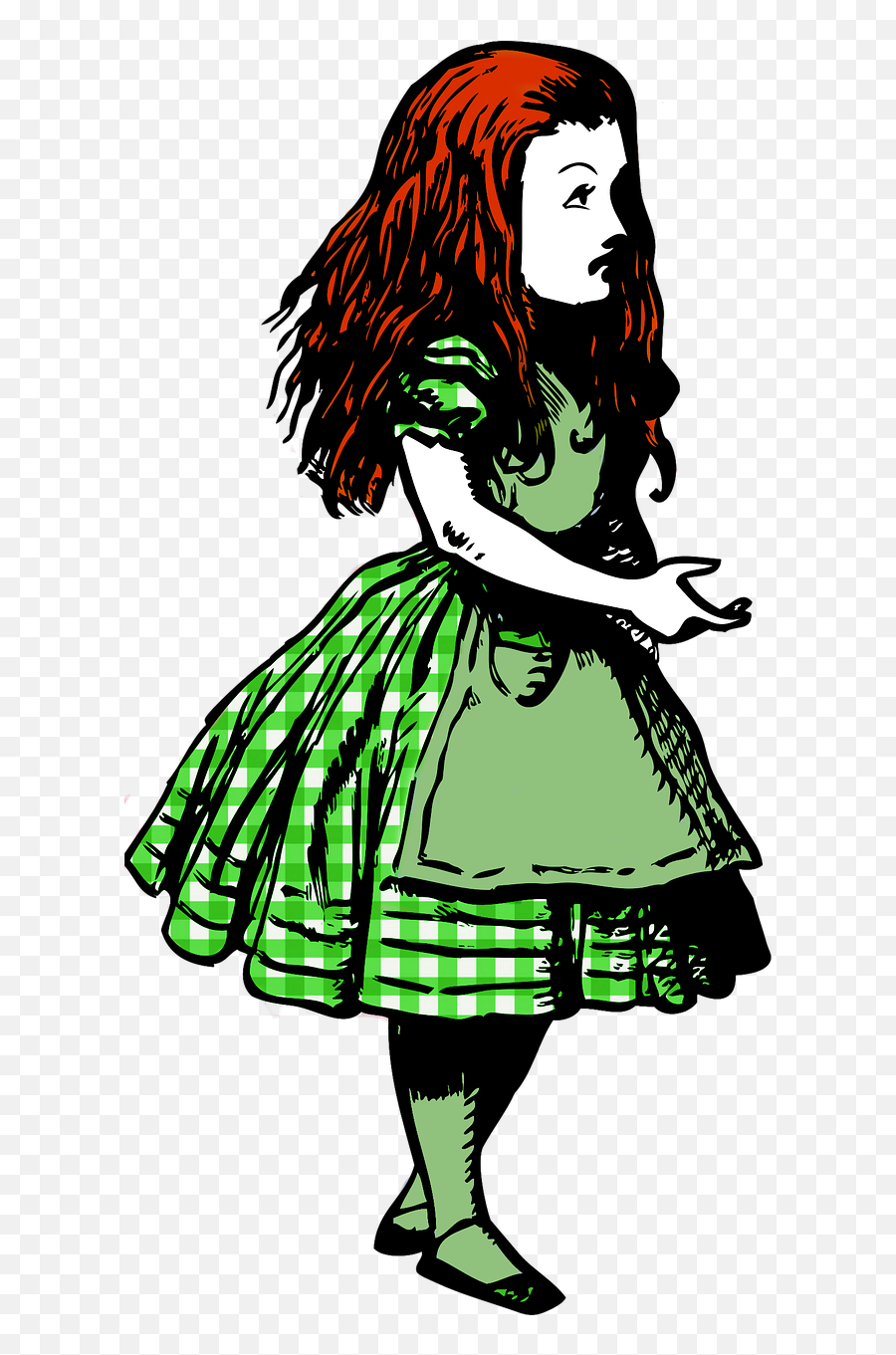 Alice In Wonderland Red Hair Png Picpng - Classic Vintage Alice In Wonderland Clipart Emoji,Alice In Wonderland Png