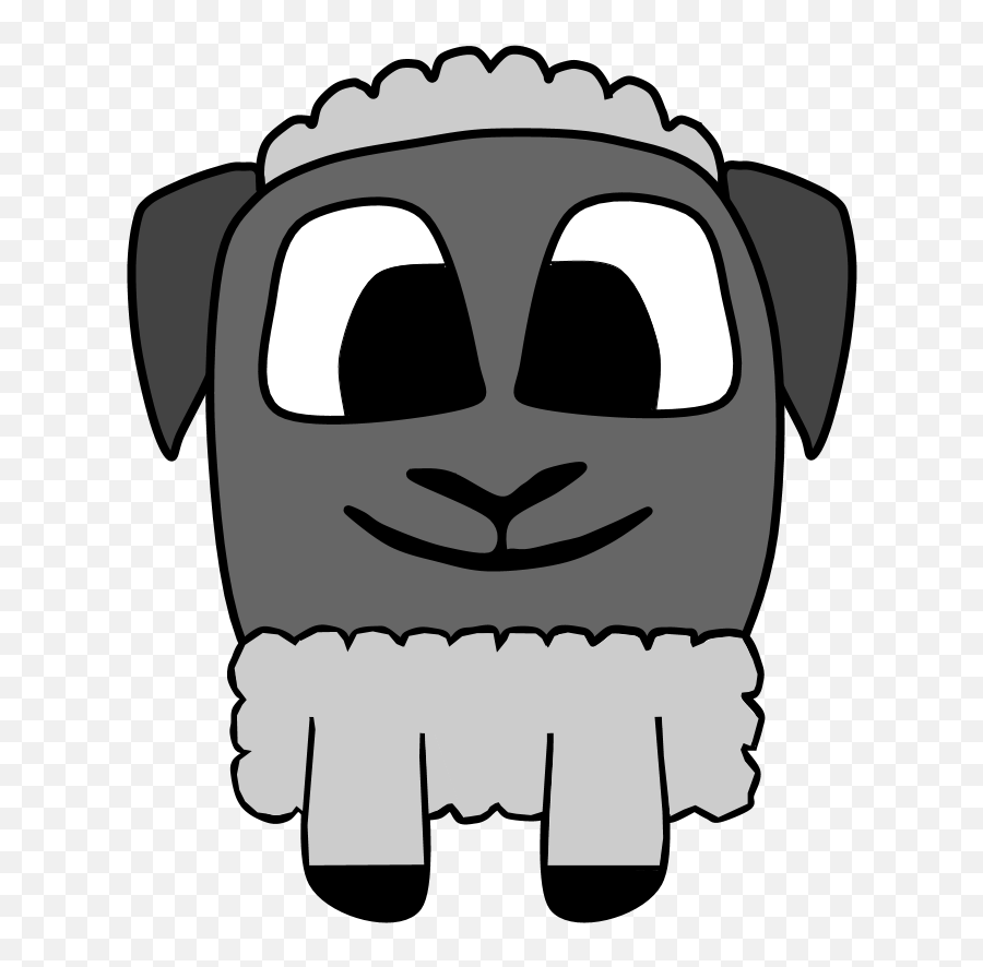 Sheep Big Eyes Cartoon Animal Clipart - Full Size Clipart Fictional Character Emoji,Eyes Clipart Black And White