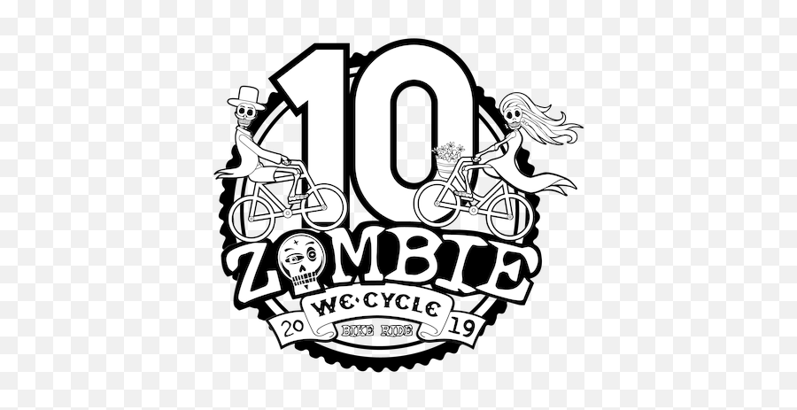 Zombie Bike Ride - Language Emoji,White Zombie Logo