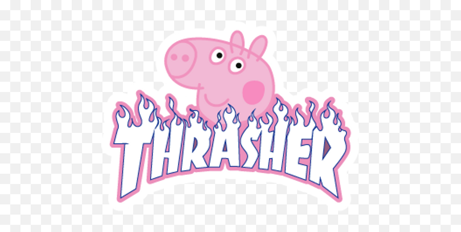 Thrasher Peppa Pig Sticker - Peppa Pig Thrasher Logo Emoji,Peppa Pig Png