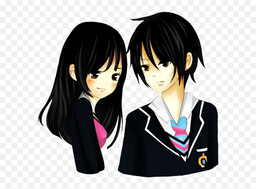 Anime Couple Face Transparent Png Png Play - Kiska Hai Tumko Intezar Me Hu Na Emoji,Anime Face Transparent
