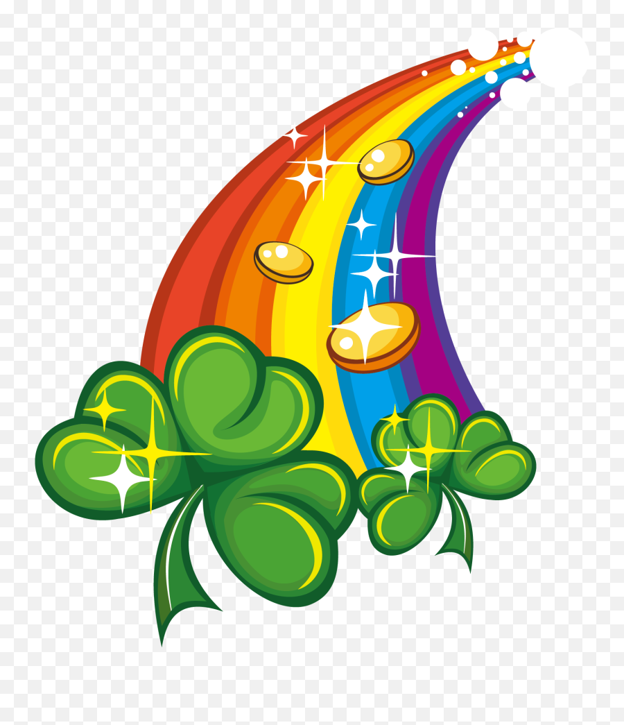 Saint Patricks Irish People Symbol Rainbow Grass - St Clip Art Rainbow St Day Emoji,Irish Clipart