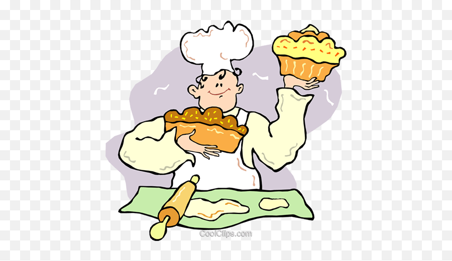 Baker With His Pies And Cakes Royalty - Backe Backe Kuchen Clipart Emoji,Baker Clipart