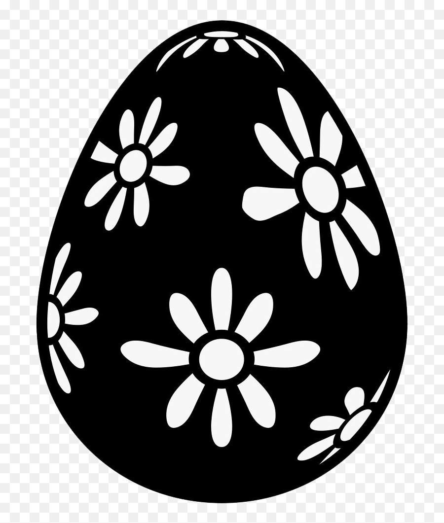 Black Easter Egg Png Clipart Png Mart - Vector Easter Egg Black And White Emoji,Easter Egg Clipart