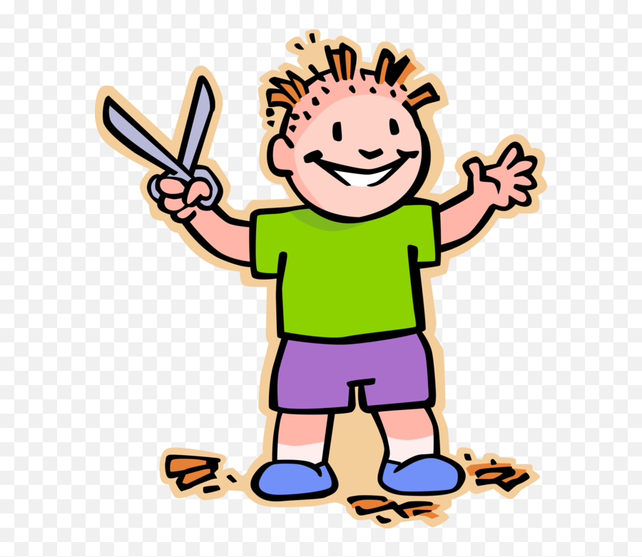 Vector Illustration Of Primary Or Elementary School Clipart - Kids Playing With Scissors Clipart Emoji,Elementary School Clipart