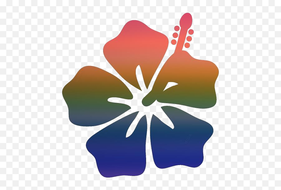 Transparent Hawaiian Hibiscus Flower Png Clipart Free - Clip Art Hawaiian Surf Board Emoji,Hibiscus Flower Clipart