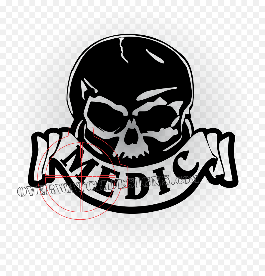 Medic Decal With Skull With Scroll - Medic Skull Emoji,Medic Logo