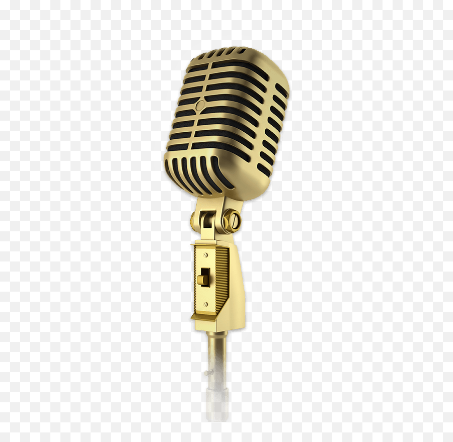 Gold Karaoke Microphone - Gold Transparent Background Mic Png Emoji,Vintage Microphone Png