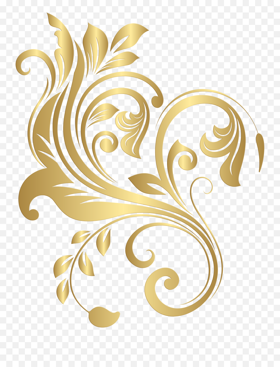 Gold Decorative Element Png Clip Art - Decorative Gold Design Png Emoji,Decorative Clipart