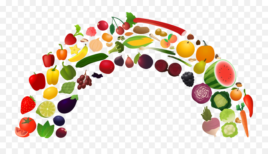 Free Rainbow Food Cliparts Download - Cartoon Healthy Food Clipart Emoji,Food Clipart