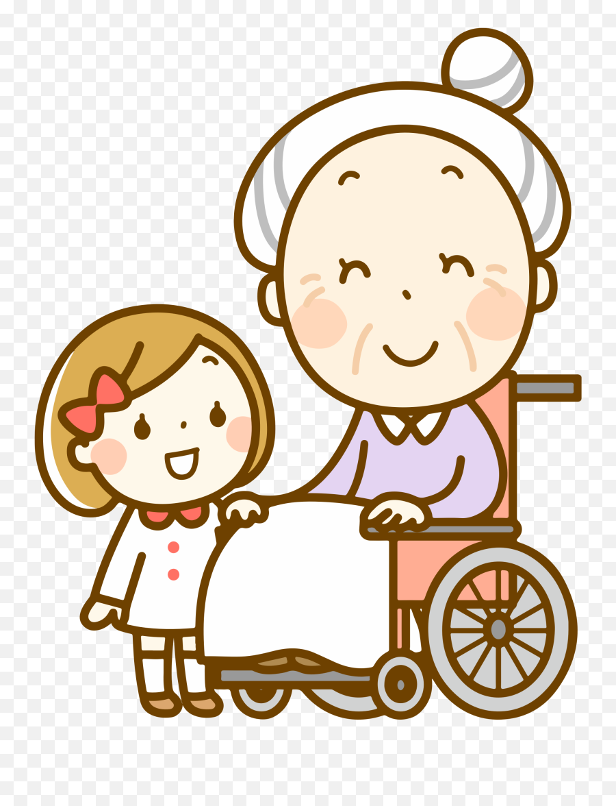 Grandma On Wheelchair Clipart - Grandma With Wheelchair Clipart Emoji,Grandma Clipart