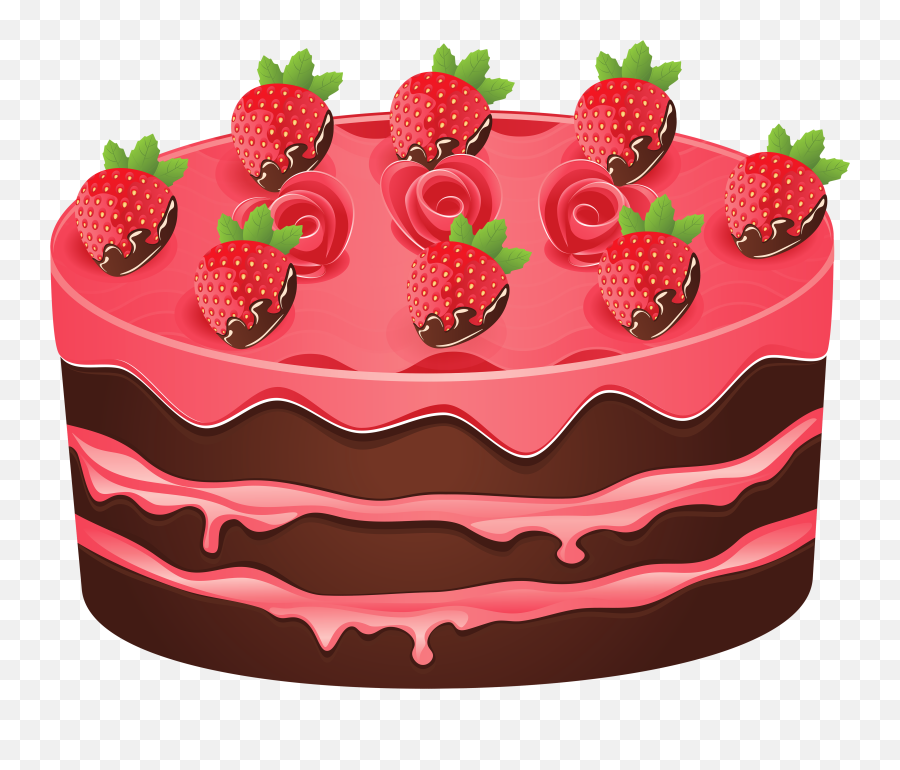 Free Birthday Cake Clipart Clipartcow - Transparent Strawberry Cake Clipart Emoji,Cake Clipart