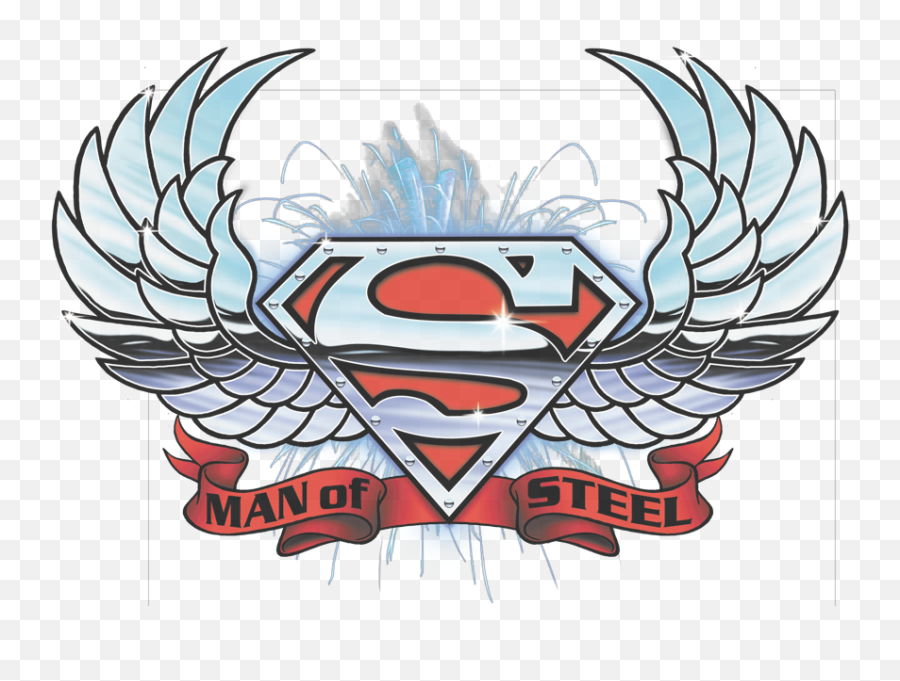 Download Superman Chrome Wings Shield Pullover Hoodie Emoji,Superman Logo Shirt
