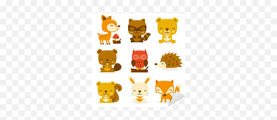 Super Cute Woodland Creatures Set Sticker U2022 Pixers - We Emoji,Free Woodland Animal Clipart