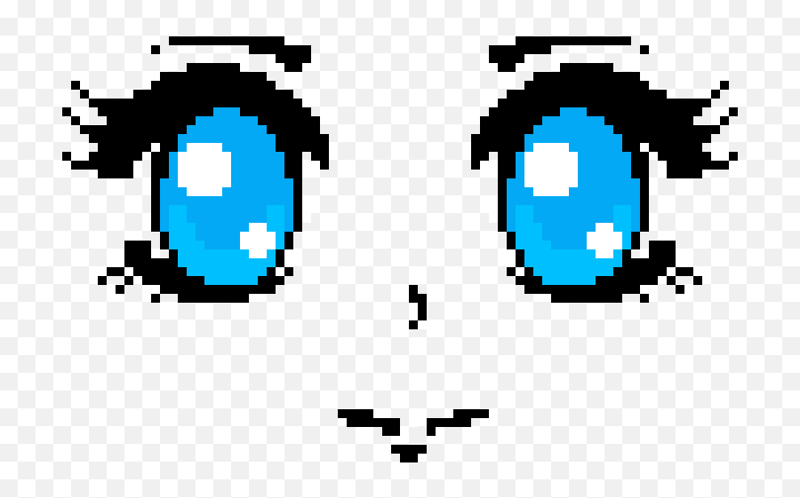 Anime Face - Anime White Eyes Transparent Full Size Png Anime Eyes Pixel Art Emoji,Anime Face Transparent
