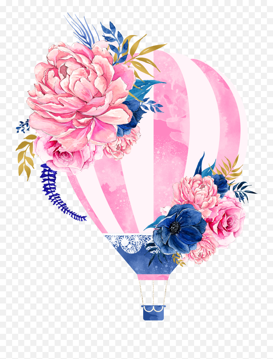 Flowers Hot Flower Balloon Air Free - Watercolor Air Balloons Png Emoji,Free Clipart Images
