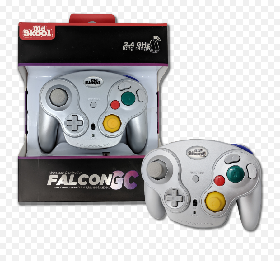Falcon Wireless Controller For Gamecube - Silver Wireless Gamecube Controller Old Emoji,Gamecube Logo Png